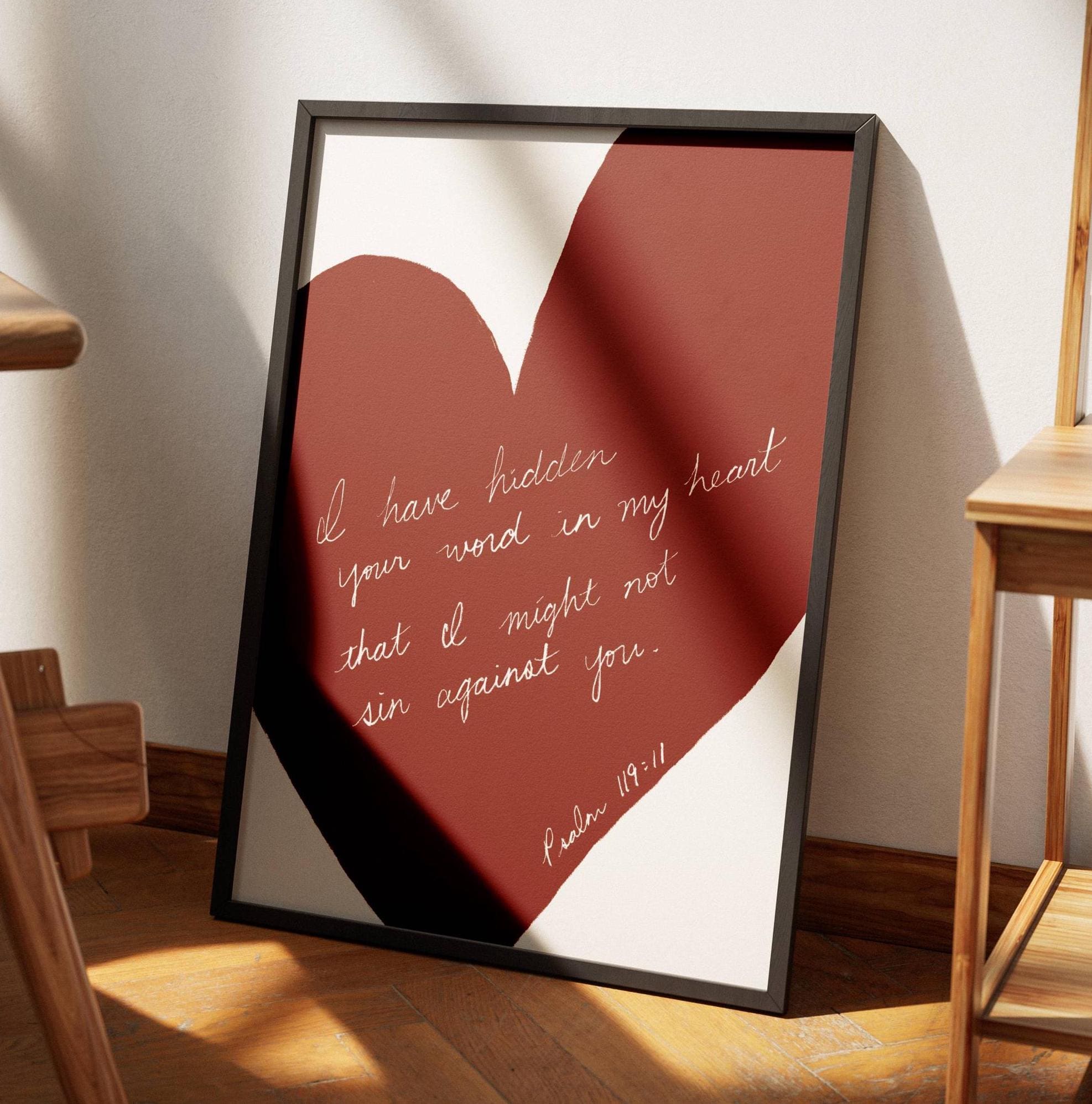 Psalm 119:11 Modern Bible Verse Wall Art, I Have Hidden Your Word ...