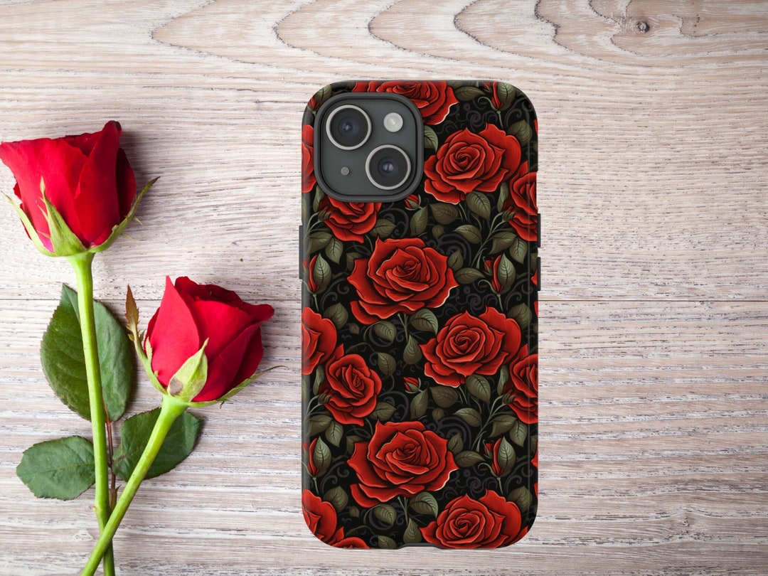 Red Rose Tough Phone Case, Dark Cottagecore, Dark Academia Phone ...
