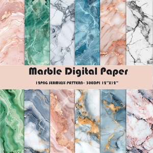 4 COLOR MARMOR Digital Paper Pack - 12 JPEGs / 12PNG - sofortiger Download - nahtlose Muster