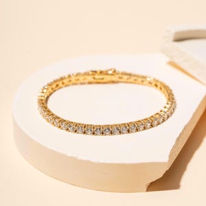 Cubic Zirconia Tennis Bracelet | S925 Sterling Silver | Dainty Minimalist Jewelry