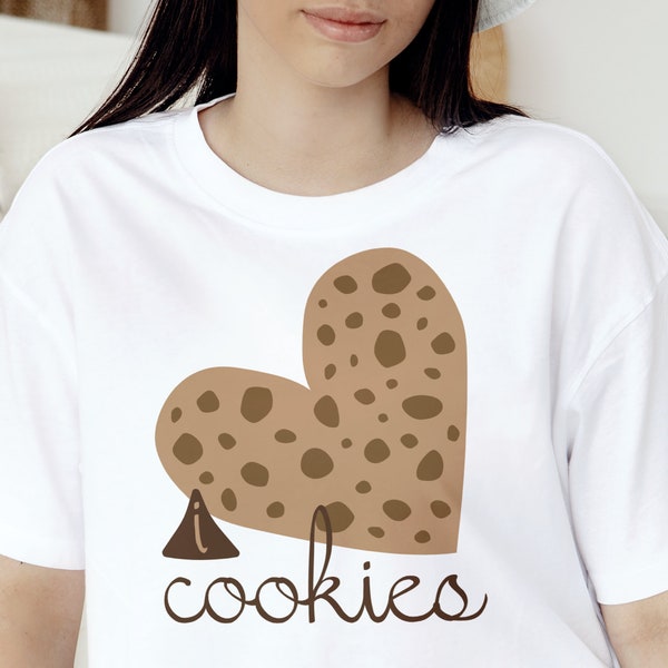 I heart cookies Shirt Baking shirt for bakers cookie illustration baking crew tshirt Gift for Foodie t-shirt cookie crew shirt graphic tee