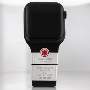 Custom Engraved Medical ID Bracelet for Apple Watch Band