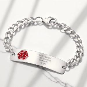 Personalized Medical Alert Bracelet - Stylish Safety for Her and Him, Medical Id Bracelet, Men&#39;s Medical Jewelry, Custom Engraved Medical ID