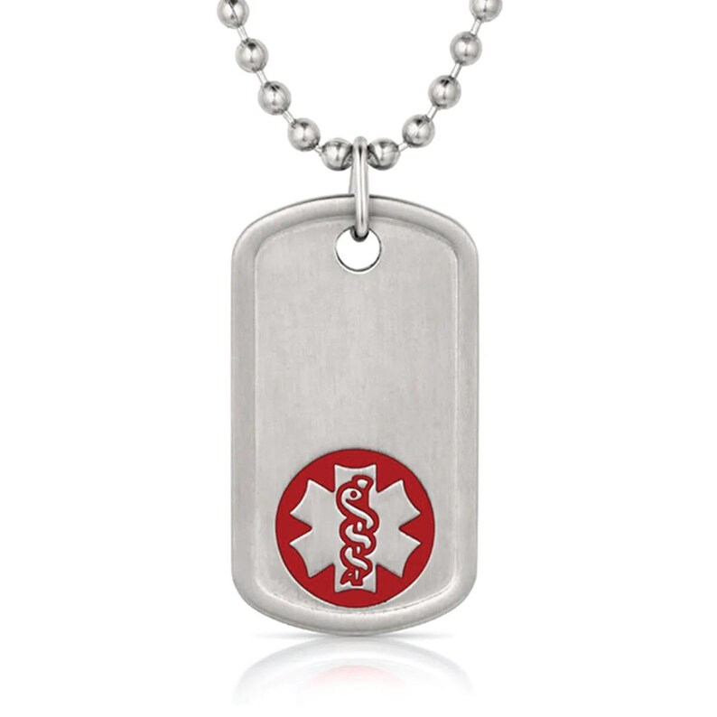 Personalized Stainless Steel Medical Alert Dog Tag Necklace - Etsy