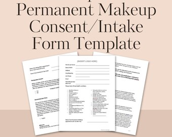 Permanent Makeup Aufnahme / Einverständniserklärung Vorlage mit Nachsorge - Leicht bearbeitbares PMU Word-Dokument Microblading Lip Blushing Eyeliner Tattoo