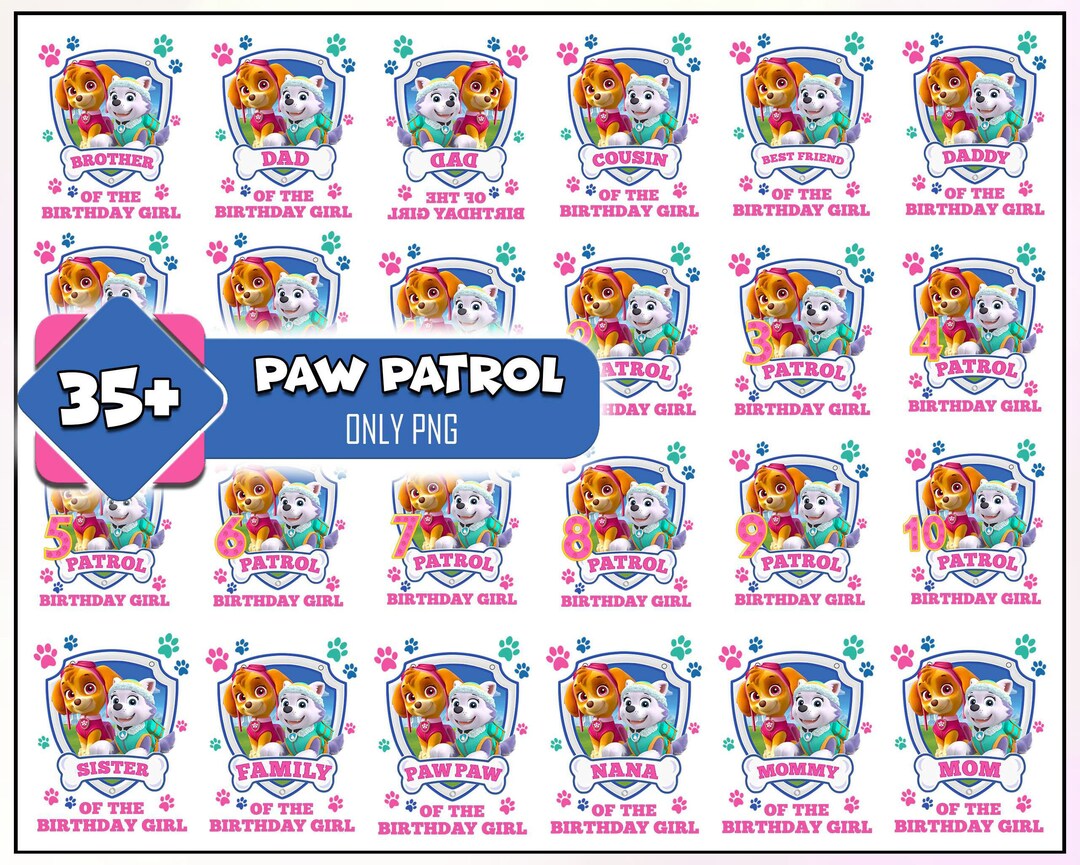 Paw Patrol PNG, Paw Patrol Birthday, Birthday Boy Png, Vector Printable ...