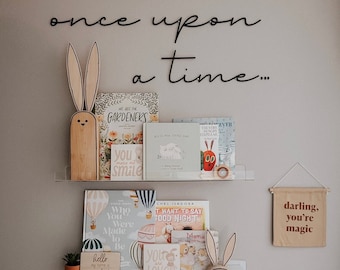 Script Once Upon A Time Sign For Nursery Or Playroom - Free 3-5 Business Day Shipping