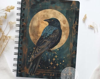 Crow Spiral Journal, Witch Junk Notebook, Dark Fantasy Fairytale Witchy Diary, Raven Tarot Journal, Gothic Goblincore Journal, Witch Gift