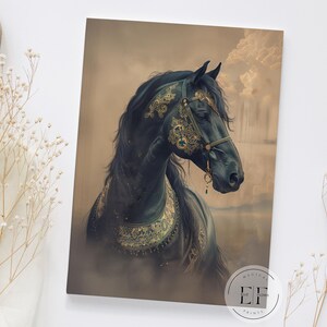 Boho Black Horse Journal, Personalized Horse Notebook, Cowgirl Gift, Fairytale Western Dream Journal, Custom Horse Hardcover Journal