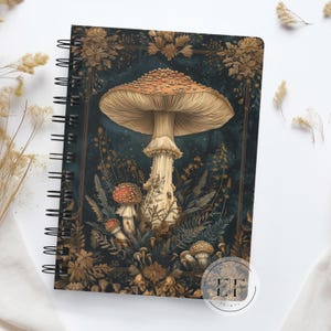 Mushroom Spiral Journal, Fungi Notebook, Cottagecore Forest, Gift for Mushroom Lover, forager Diary, Witchy Junk, Enchanted Forest Journal