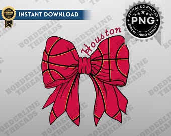 Houston Basketball Coquette PNG, Houston Game Day Sublimation, Coquette Bow, Printable Design for T-Shirts, Mugs, Tumblers, Hats
