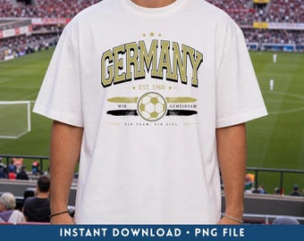 Germany Football PNG, Retro Germany Soccer Team Fan Digital Download