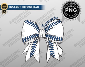 Toronto Baseball Coquette PNG, Toronto Game Day Sublimation, Coquette Bow, Printable Design for T-Shirts, Mugs, Tumblers, Hats