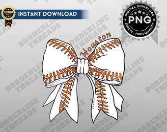 Houston Baseball Coquette PNG, Houston Game Day Sublimation, Coquette Bow, Printable Design for T-Shirts, Mugs, Tumblers, Hats