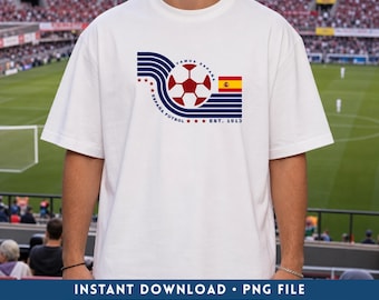 Vintage Spain Soccer PNG, Retro Espana Futbol Team Fan Digital Download