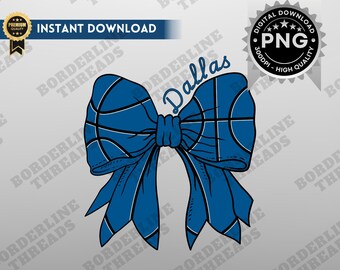 Dallas Basketball Coquette PNG, Dallas Game Day Sublimation, Coquette Bow, Printable Design for T-Shirts, Mugs, Tumblers, Hats