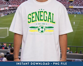 Senegal Football PNG, Retro Senegal Soccer Team Digital Download