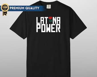 Camiseta Latina Power Comfort Colors, Mujer Latina, Camisa Latina, Latina AF, Latina Educada, Latina Graduada, Latina Feminista, Regalo para Mamá Latina