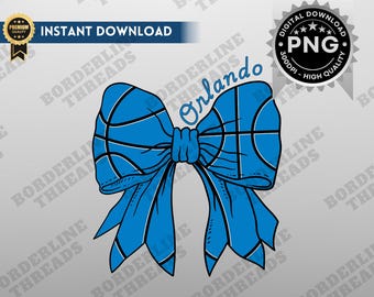 Orlando Basketball Coquette PNG, Orlando Game Day Sublimation, Coquette Bow, Printable Design for T-Shirts, Mugs, Tumblers, Hats