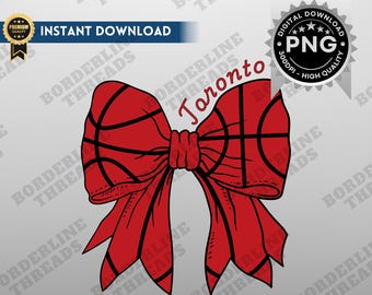 Toronto Basketball Coquette PNG, Toronto Game Day Sublimation, Coquette Bow, Printable Design for T-Shirts, Mugs, Tumblers, Hats