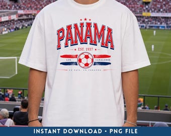 Panama Soccer PNG, Retro Panama Soccer Team Fan Digital Download