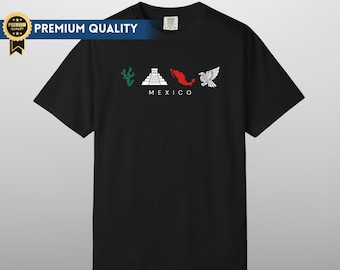 Mexico Heritage Icon Comfort Colors Tee, Mexico Flag Shirt, Mexico Vacations Tee, Mexican Pride Nationality Tee, Mexican Pride, Viva Mexico