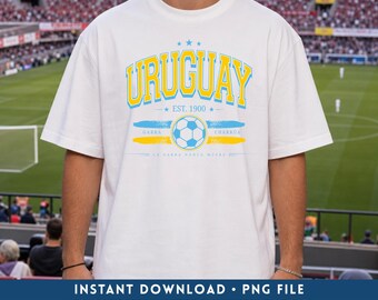 Uruguay Football PNG, Retro Uruguay Soccer Team Fan Digital Download