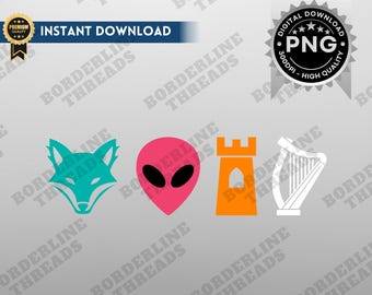 San Antonio Basketball Big 4 Icons PNG, Fox Alien Castle Harper Digital Download
