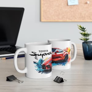 Toyota Supra Watercolor Mug: Car Enthusiast Gift image 1