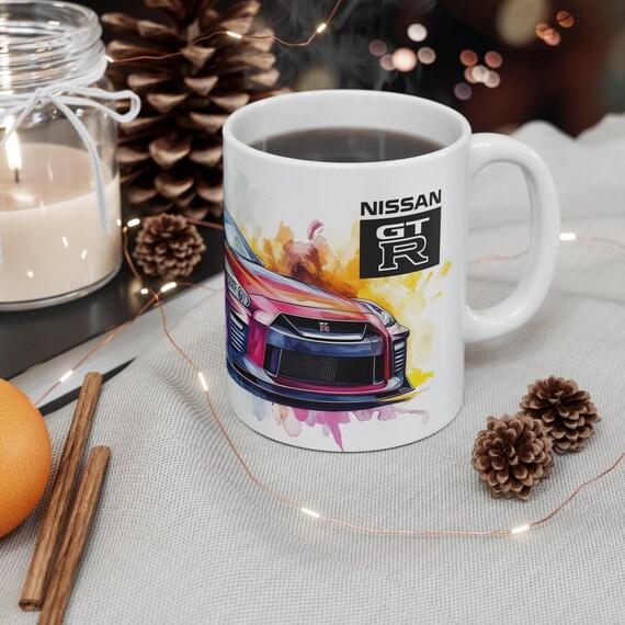 Nissan GTR R35 Mug: Automotive Enthusiast Coffee Cup Israel