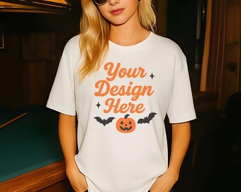Comfort Colors White T-Shirt Mockup 1717, Lifestyle Mockup C1717, Streetwear Mockup, Aesthetic Influencer Mockup, Western Style Mockup