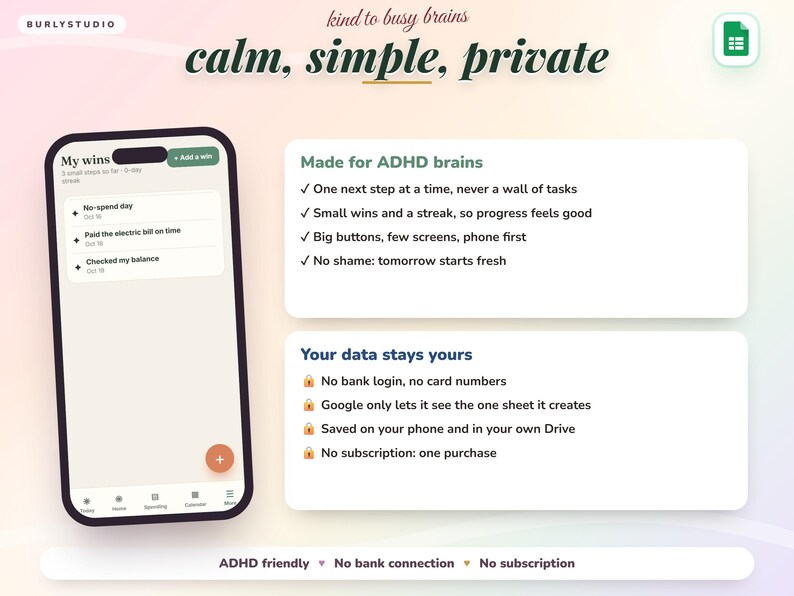 ADHD Budget Planner App, Beginner-Friendly Budget Tracker | Safe to Spend, Paycheck Budget, Bill Tracker, Debt Payoff | No Excel Needed image 12