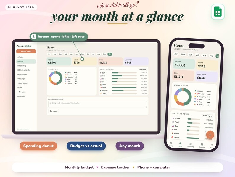 ADHD Budget Planner App, Beginner-Friendly Budget Tracker | Safe to Spend, Paycheck Budget, Bill Tracker, Debt Payoff | No Excel Needed image 7