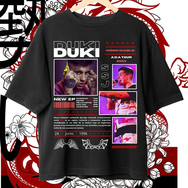 Duki Hiphop / Camiseta PNG / Duki Sudadera Vintage / Diseño de sublimación de camisetas / Descarga instantánea y lista para imprimir.