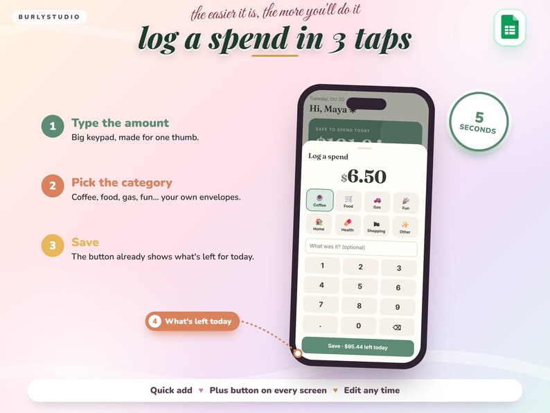 ADHD Budget Planner App, Beginner-Friendly Budget Tracker | Safe to Spend, Paycheck Budget, Bill Tracker, Debt Payoff | No Excel Needed image 5