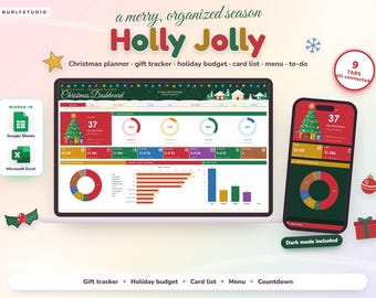 Christmas Gift Tracker Spreadsheet, Christmas Planner & Budget, Christmas Wish List, Friendsmas Gifts, Christmas Menu, Google Sheets Excel