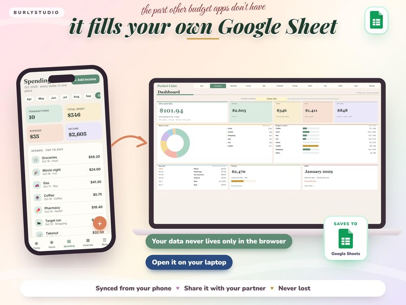 ADHD Budget Planner App, Beginner-Friendly Budget Tracker | Safe to Spend, Paycheck Budget, Bill Tracker, Debt Payoff | No Excel Needed image 3