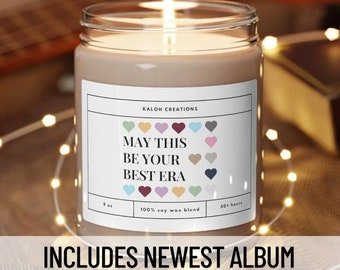 Birthday Era Candle | Birthday Gift | Subtle Merch | May This Be Your Best Era Hearts Candle