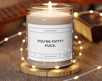50th Birthday Gift Funny Candle Fiftieth Birthday Gift for Her Him Fifties Era Fifty Years Old 50th Birthday Party