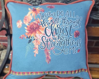 I Can Do All Things through Christ 16"Throw Pillow-Philippians 4:13