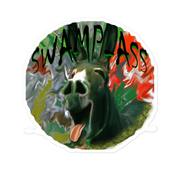 Swamp-Ass, Artistic,  Funny donkey, Bubble-free stickers