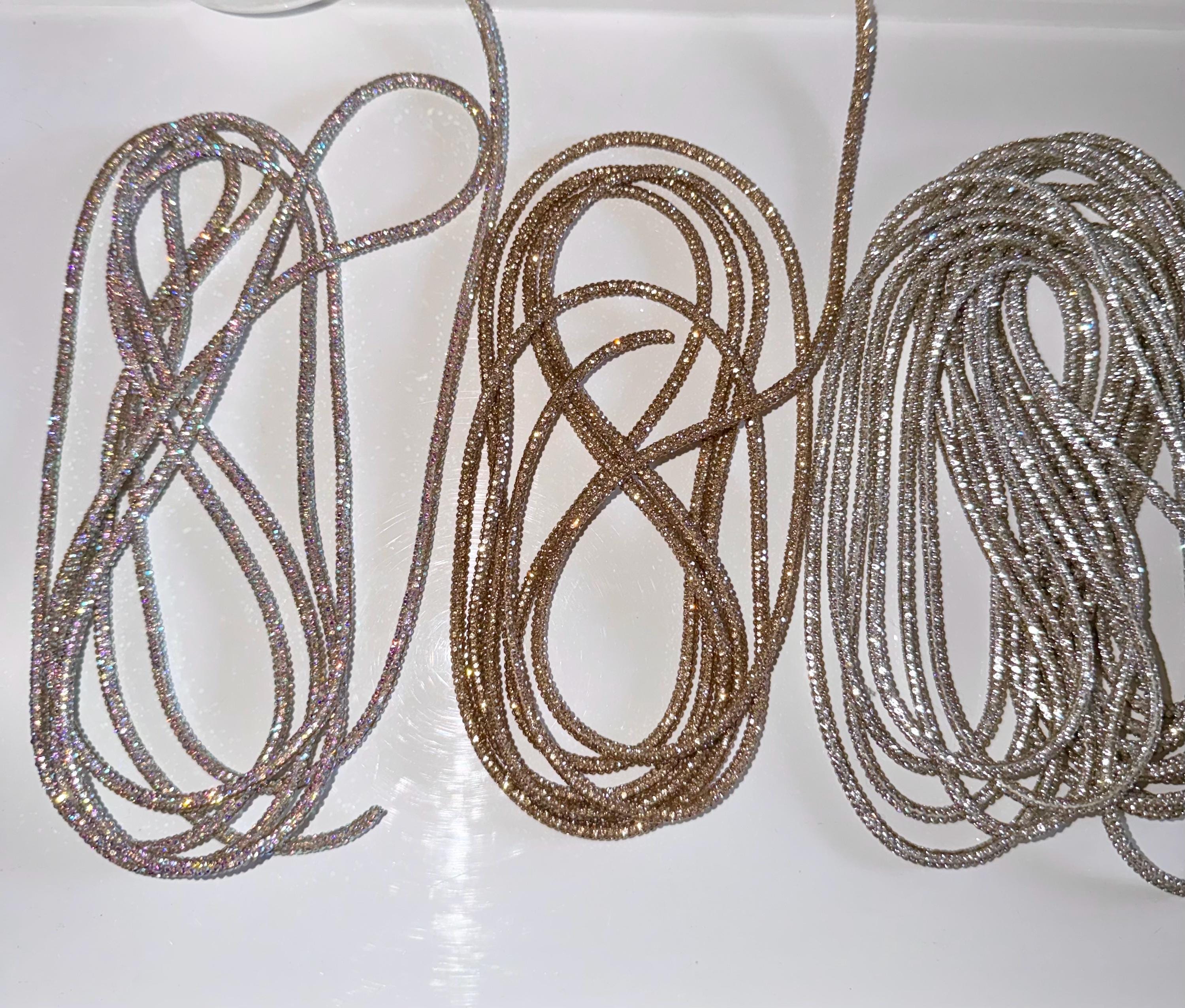 Crystal Rhinestone Cord Shiny Rope Silver/white - Etsy