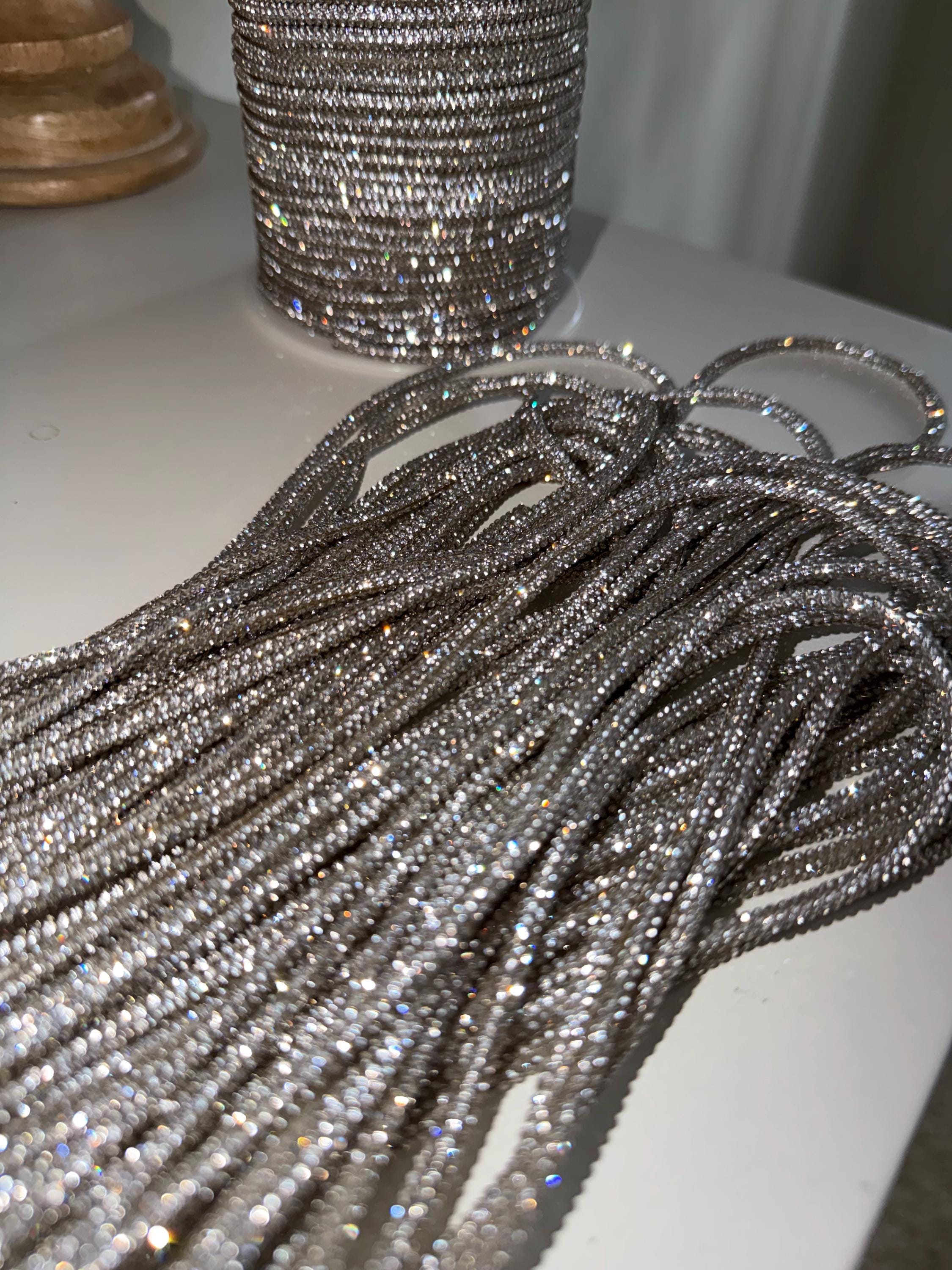 Crystal Rhinestone Cord Shiny Rope Silver/white - Etsy
