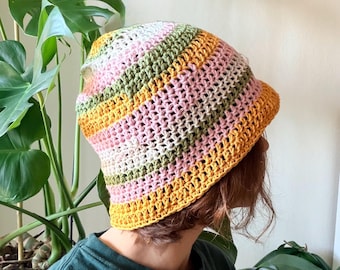Crochet Summer Bucket Hat | Handmade Cotton Panama Hat