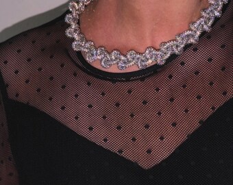 Handmade Rhinestone Choker Necklace – Sparkly Statement Jewelry