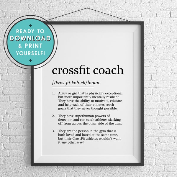 Crossfit Coach Definition Printable for you to Download and Print Today