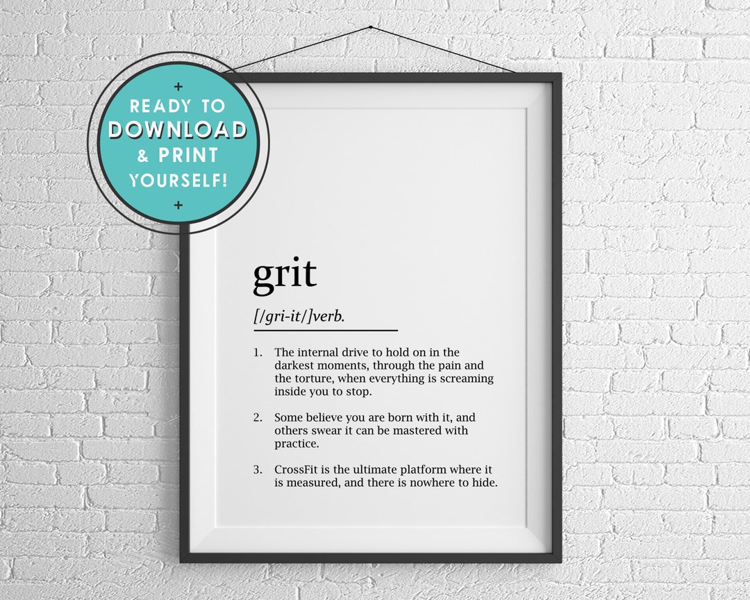 Grit Definition Printable for You to Download and Print Today Etsy