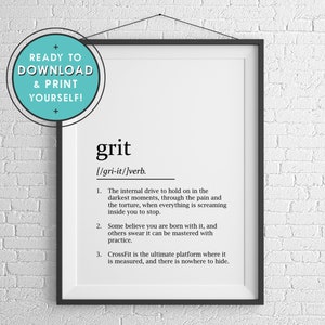 Grit Definition Printable for you to Download and Print Today