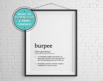 Burpee Definition Printable for you to Download and Print Today