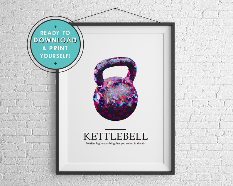 Kettlebell Artwork Printable for You to Download and Print Today - Etsy